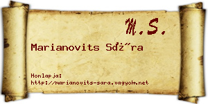Marianovits Sára névjegykártya